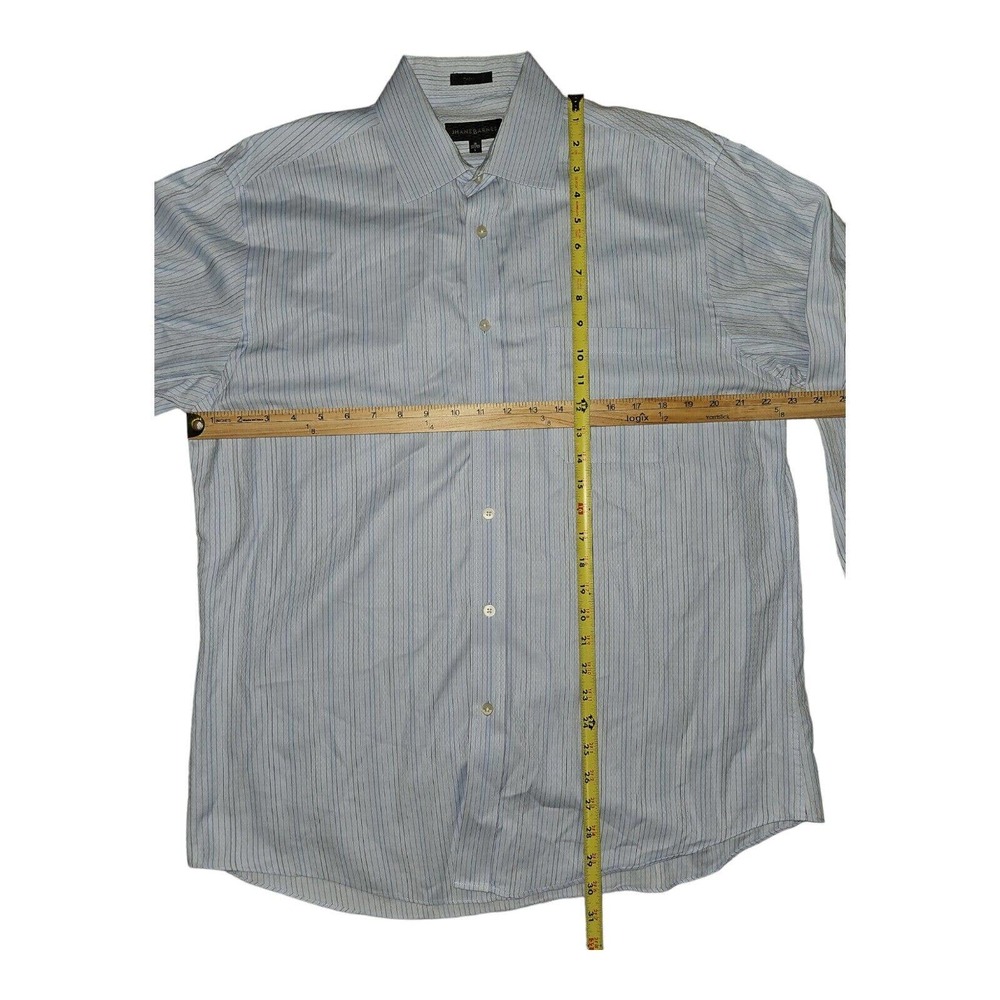 Jhane Barnes Button Up Shirt Large Men's Long Sleeve Two-Ply Blue Dress Wear - Picture 2 of 6